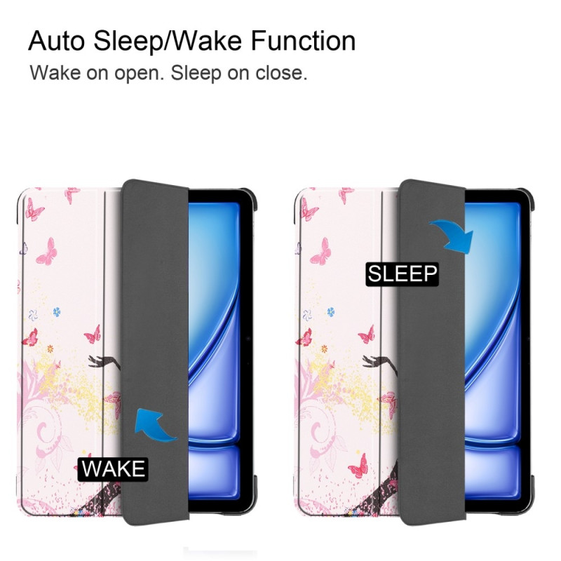 iPad Air 11 (2024) Kotelo Auto Herää / Nuku Kolminkertainen Taittojalusta Tabletin Suoja - Girl