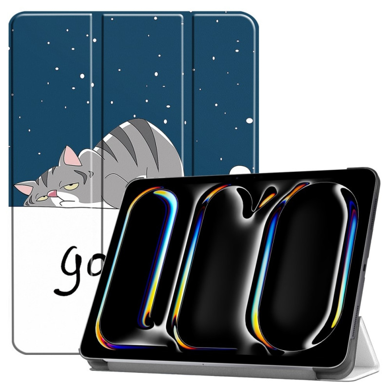 For iPad Pro 11 (2024) Case Tri - fold Stand Tablet Cover - Cat