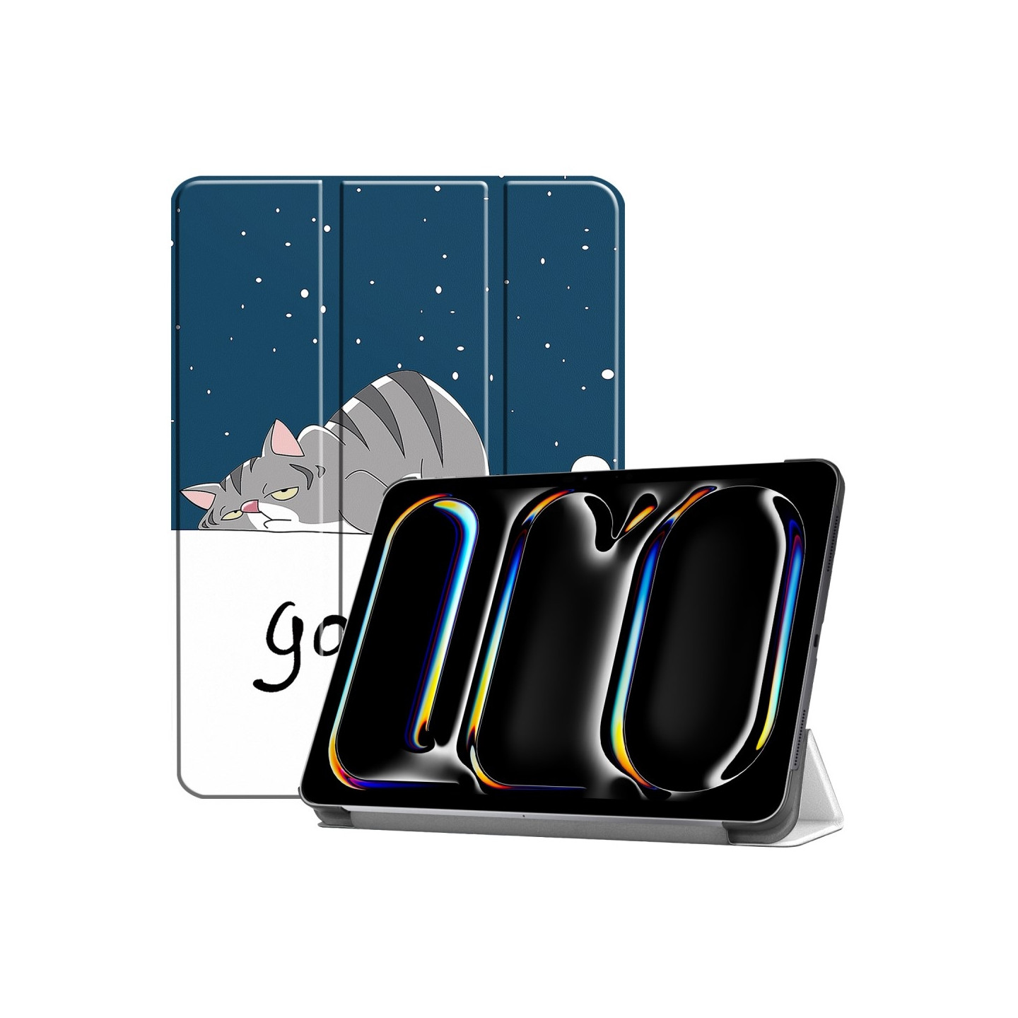 Til iPad Pro 11 (2024) Etui Tre - fold Stativ Tablet Cover - Cat