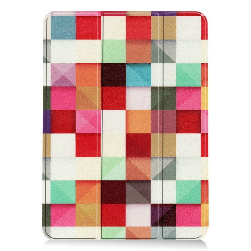 For iPad Air 11 (2024) Case Tri - fold Stand Tablet Cover - Triangle Grid