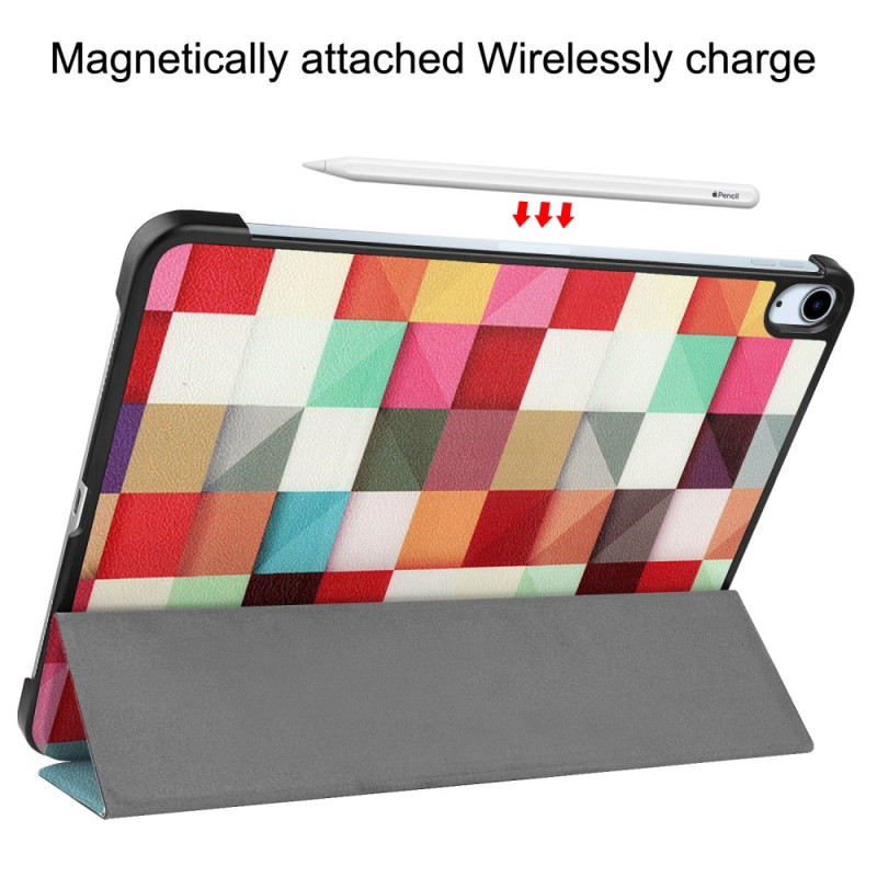 Til iPad Air 11 (2024) Etui Tre - fold Stativ Tablet Cover - Triangle Grid