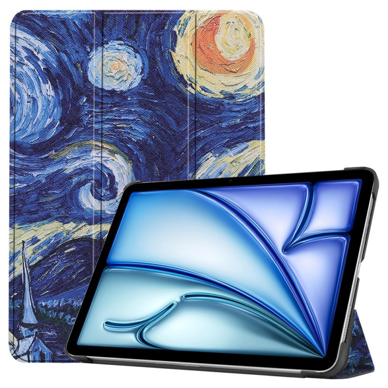 For iPad Air 11 (2024) Case Tri - fold Stand Tablet Cover - Painting