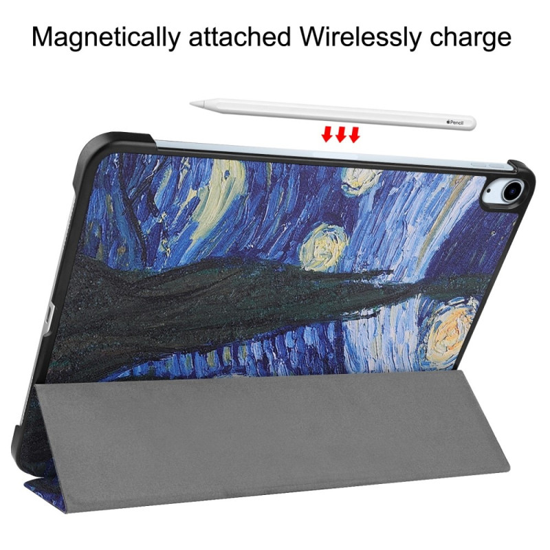 Til iPad Air 11 (2024) Etui Tre - fold Stativ Tablet Cover - Painting