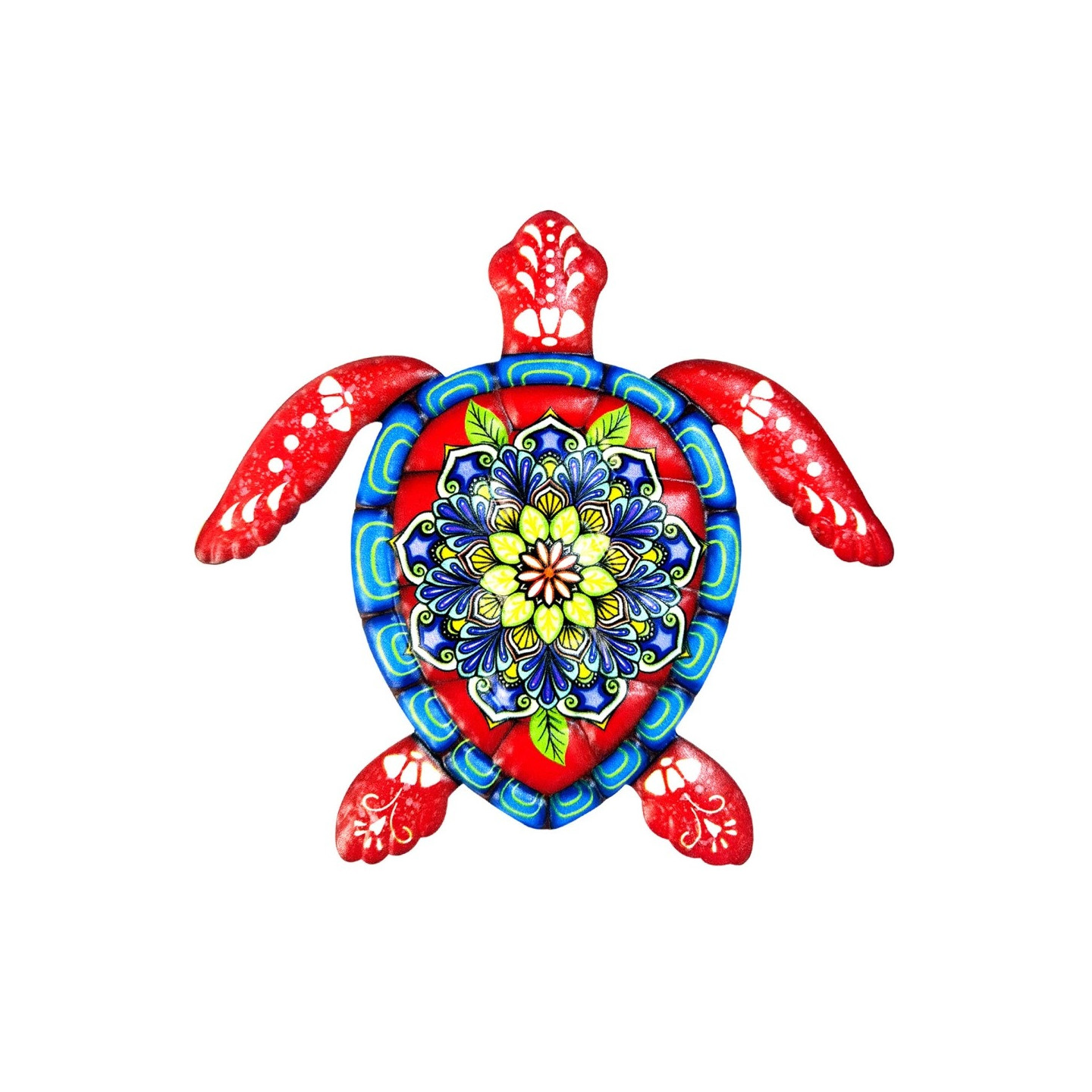 Skildpadde jern Vægskilt Have Ornament 21,5x20cm - Rød