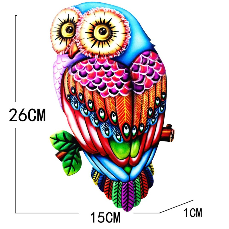 Owl Wall Decal Garden Ornament 26x15x1cm - 3
