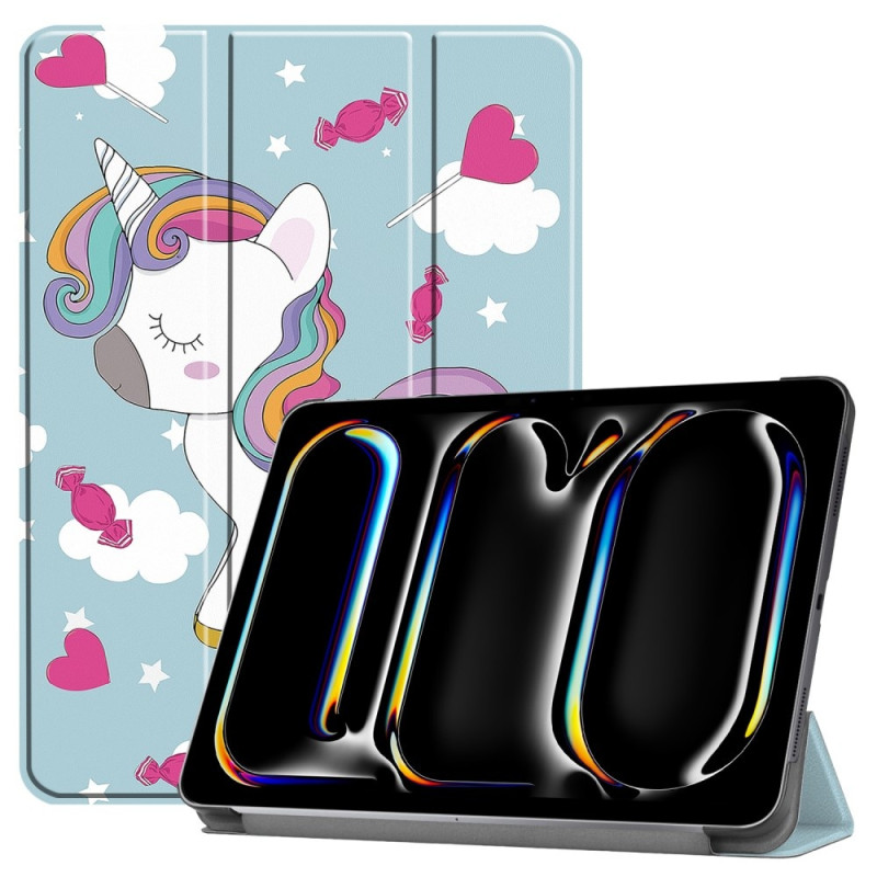 Til iPad Pro 11 (2024) Etui Tre - fold Stativ Tablet Cover - Unicorn