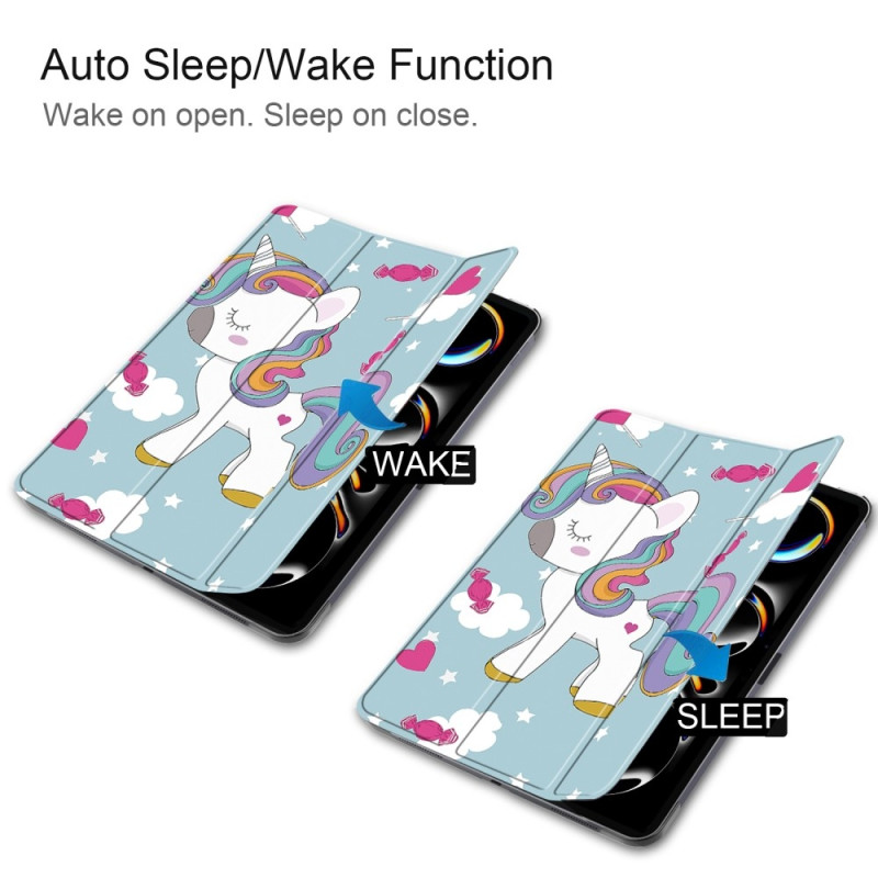Til iPad Pro 11 (2024) Etui Tre - fold Stativ Tablet Cover - Unicorn