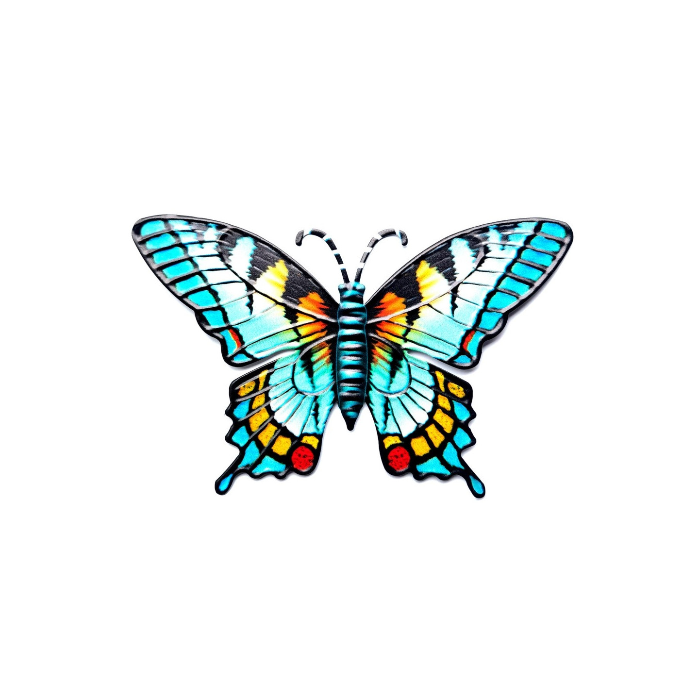 Butterfly Wall Decal Garden Ornament 18.5x0.3x12cm - Blue