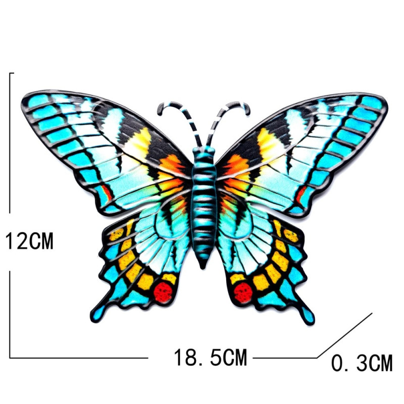 Butterfly Wall Decal Garden Ornament 18.5x0.3x12cm - Blue