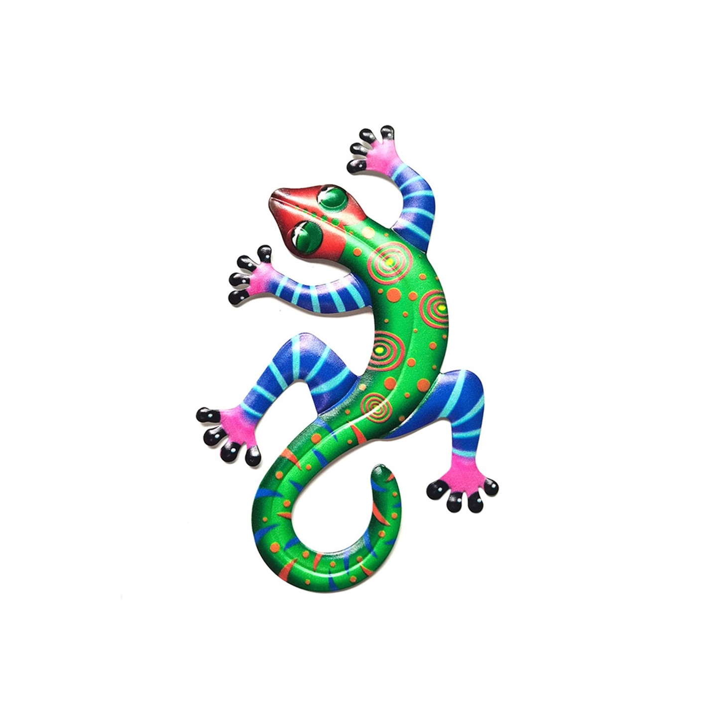 Gecko Lizard Vægskilt Have Ornament 14x21,8x0,8cm - Grøn