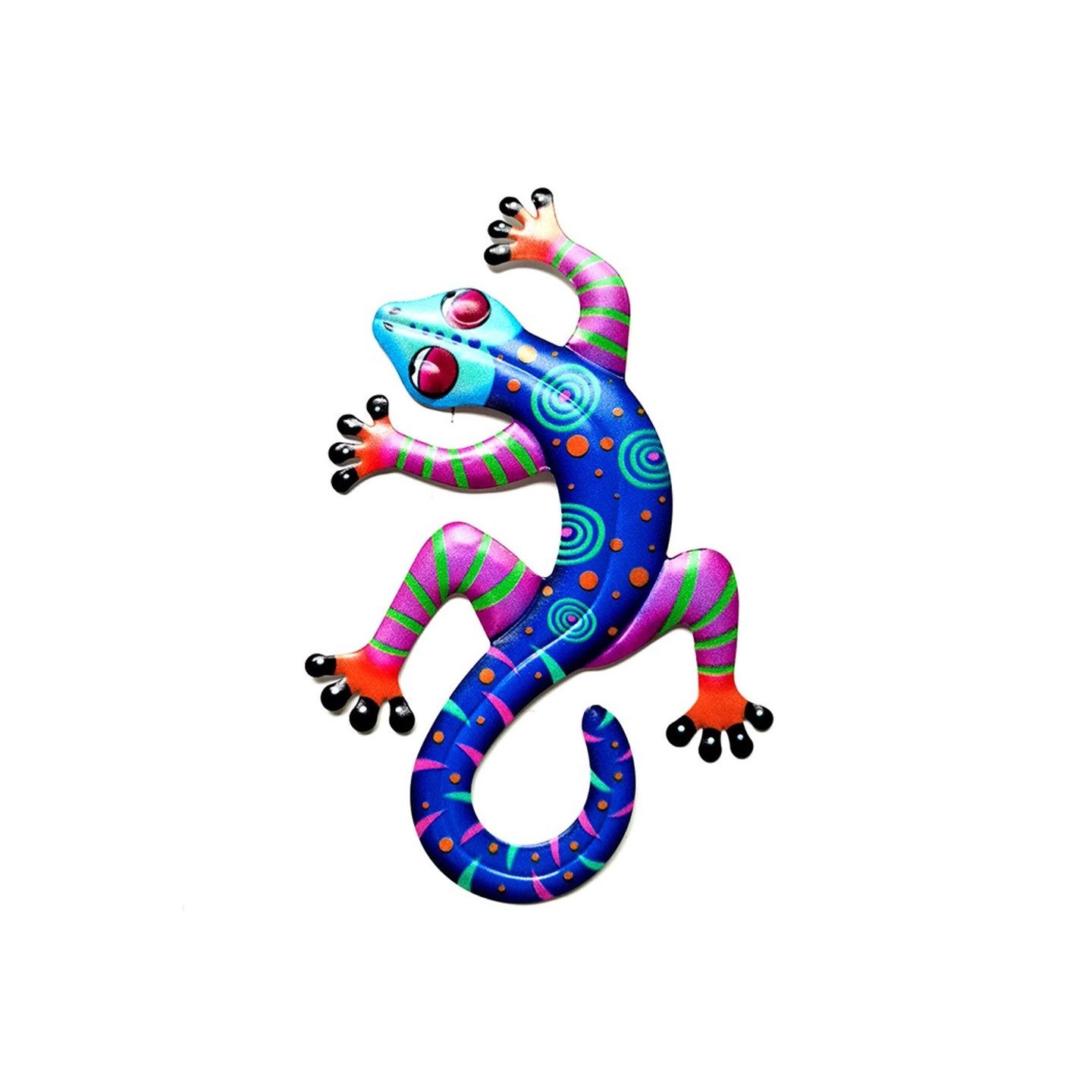 Gecko Lizard Wall Decal Garden Ornament 14x21.8x0.8cm - Blue