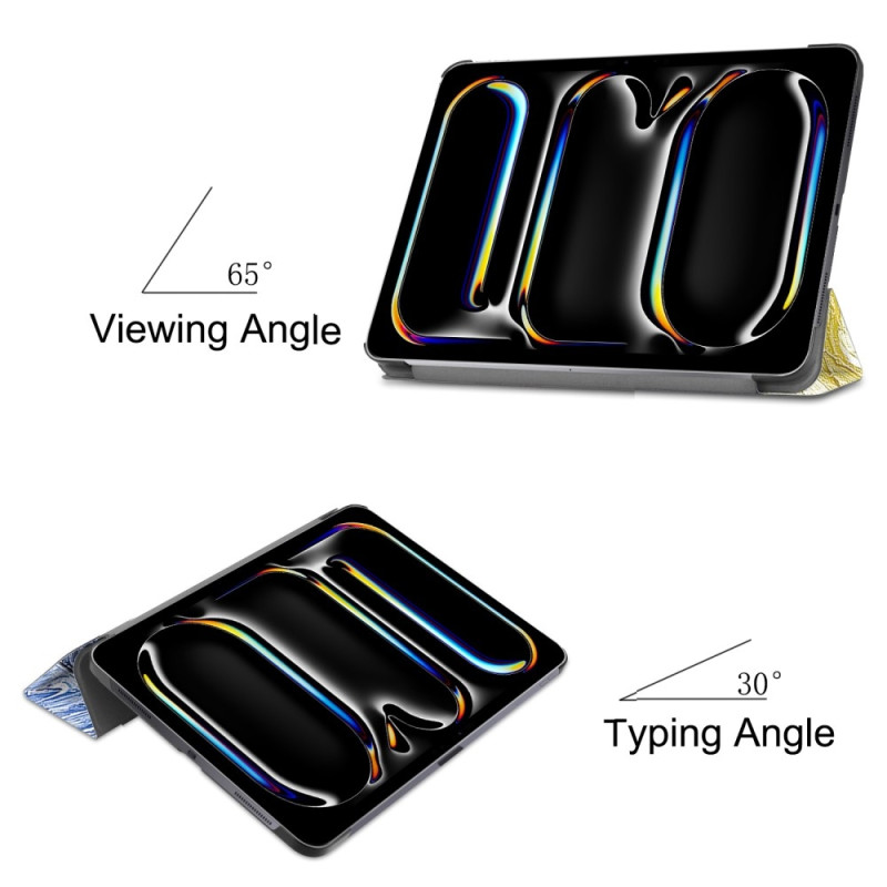 For iPad Pro 11 (2024) Case Tri - fold Stand Tablet Cover - Painting