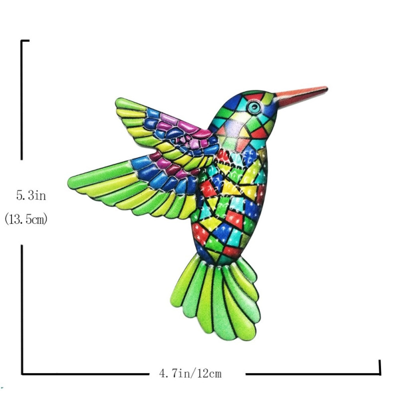 Bird Hummingbird Veggklistremerke Hagepynt 12x13,5cm - Grønn