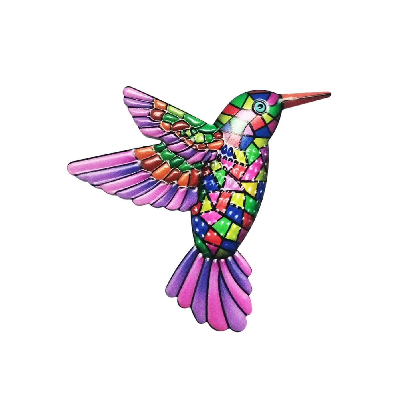 Bird Hummingbird Veggklistremerke Hagepynt 12x13,5cm - Lilla