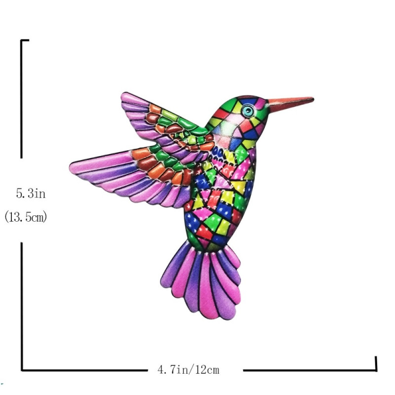 Bird Hummingbird Wall Decal Garden Ornament 12x13.5cm - Purple
