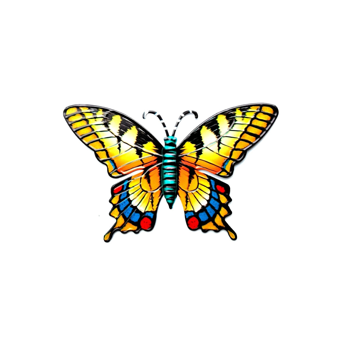 Butterfly Wall Decal Garden Ornament 18.5x0.3x12cm - Yellow