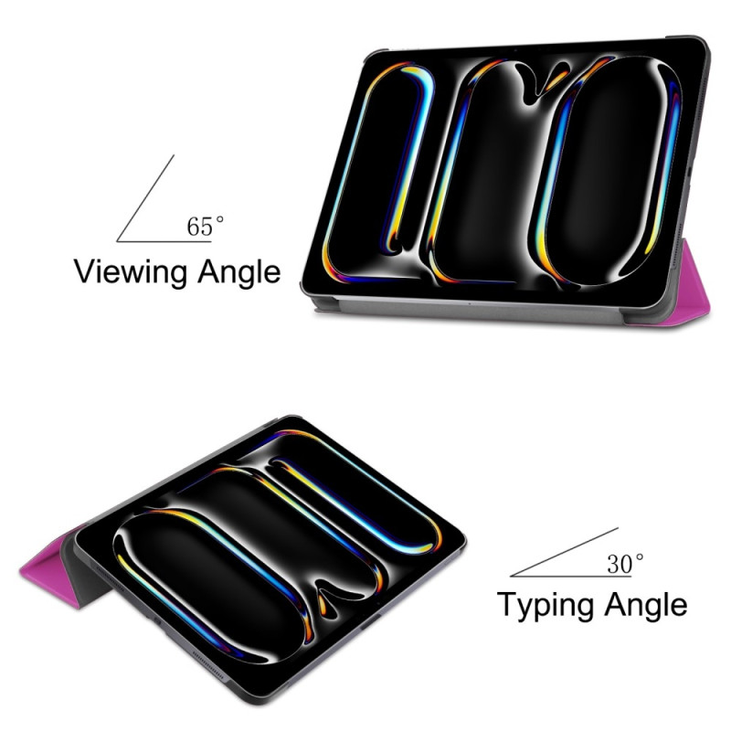 iPad Pro 11 (2024) Kotelo Auto Herää / Nuku Kolminkertainen Taittojalusta Tabletin Suoja - Violetti