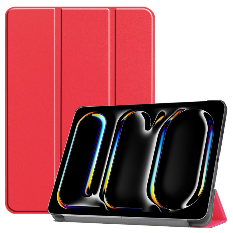 For iPad Pro 11 (2024) Case Tri - fold Stand Tablet Cover - Red