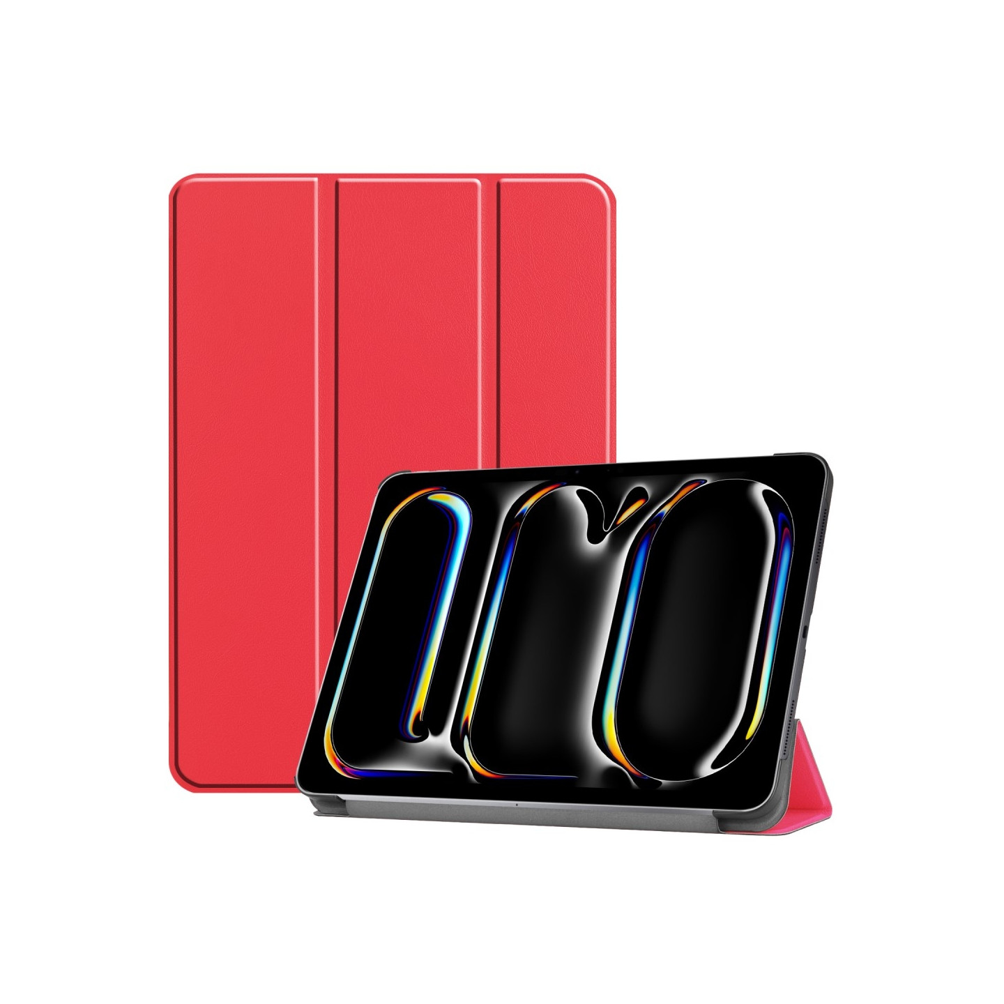 For iPad Pro 11 (2024) Case Tri - fold Stand Tablet Cover - Red