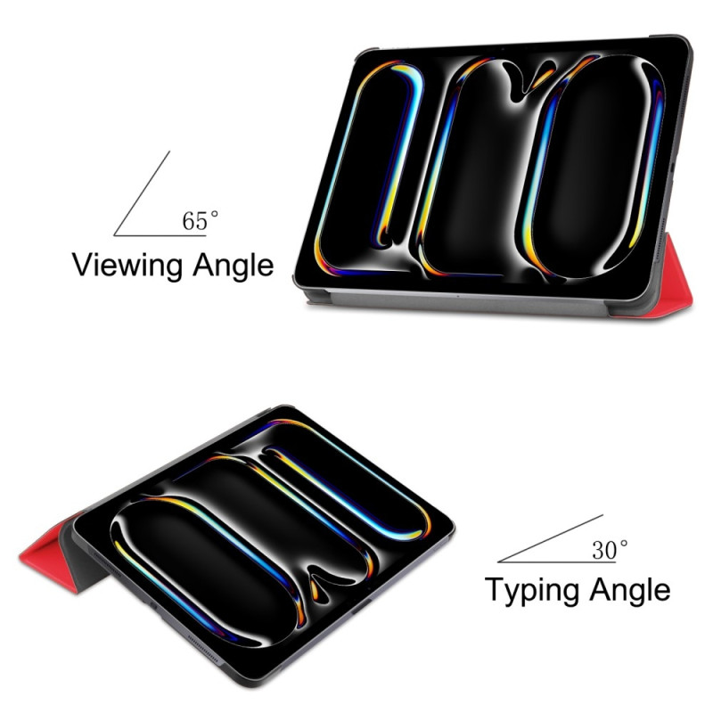 Til iPad Pro 11 (2024) Etui Tre - fold Stativ Tablet Cover - Rød