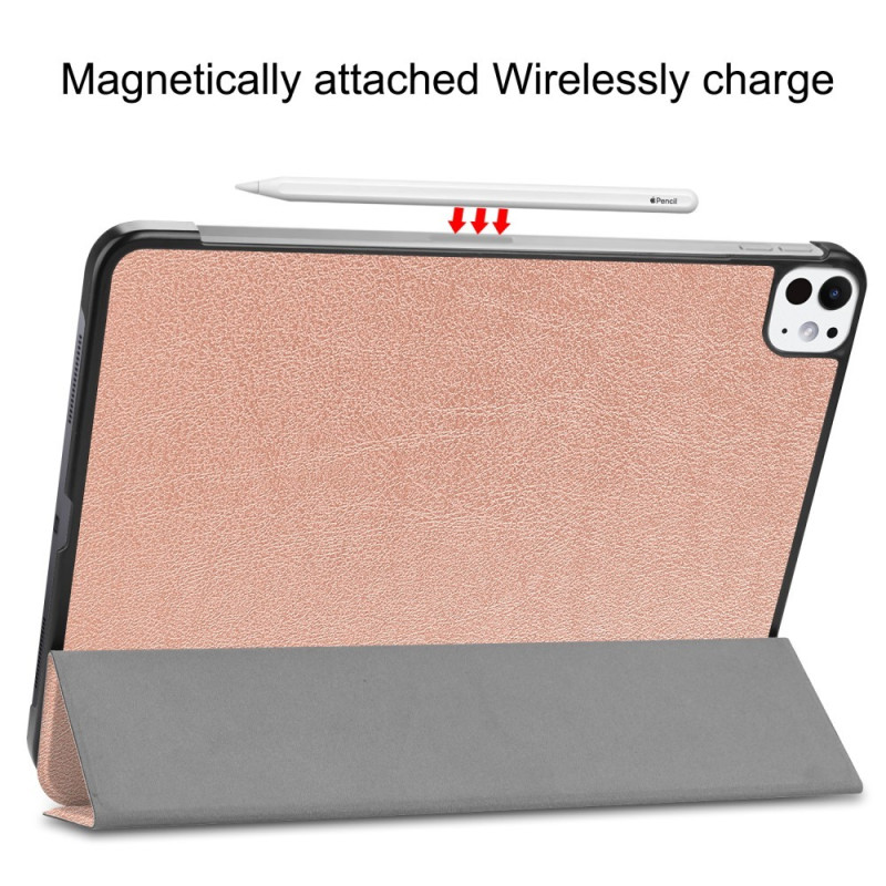 For iPad Pro 11 (2024) Case Tri - fold Stand Tablet Cover - RoseGold