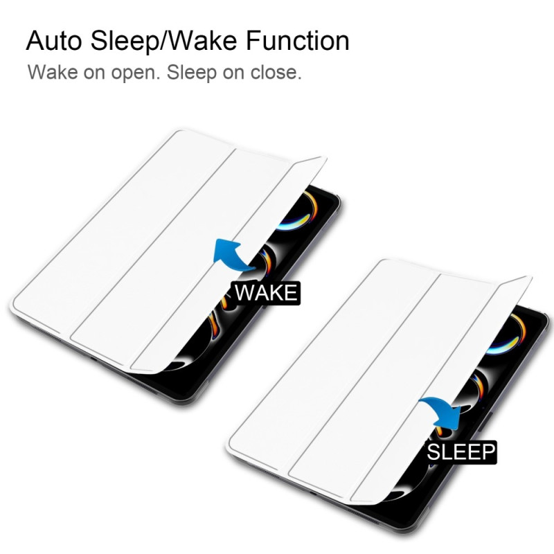 iPad Pro 11 (2024) Kotelo Auto Herää / Nuku Kolminkertainen Taittojalusta Tabletin Suoja - Valkoinen