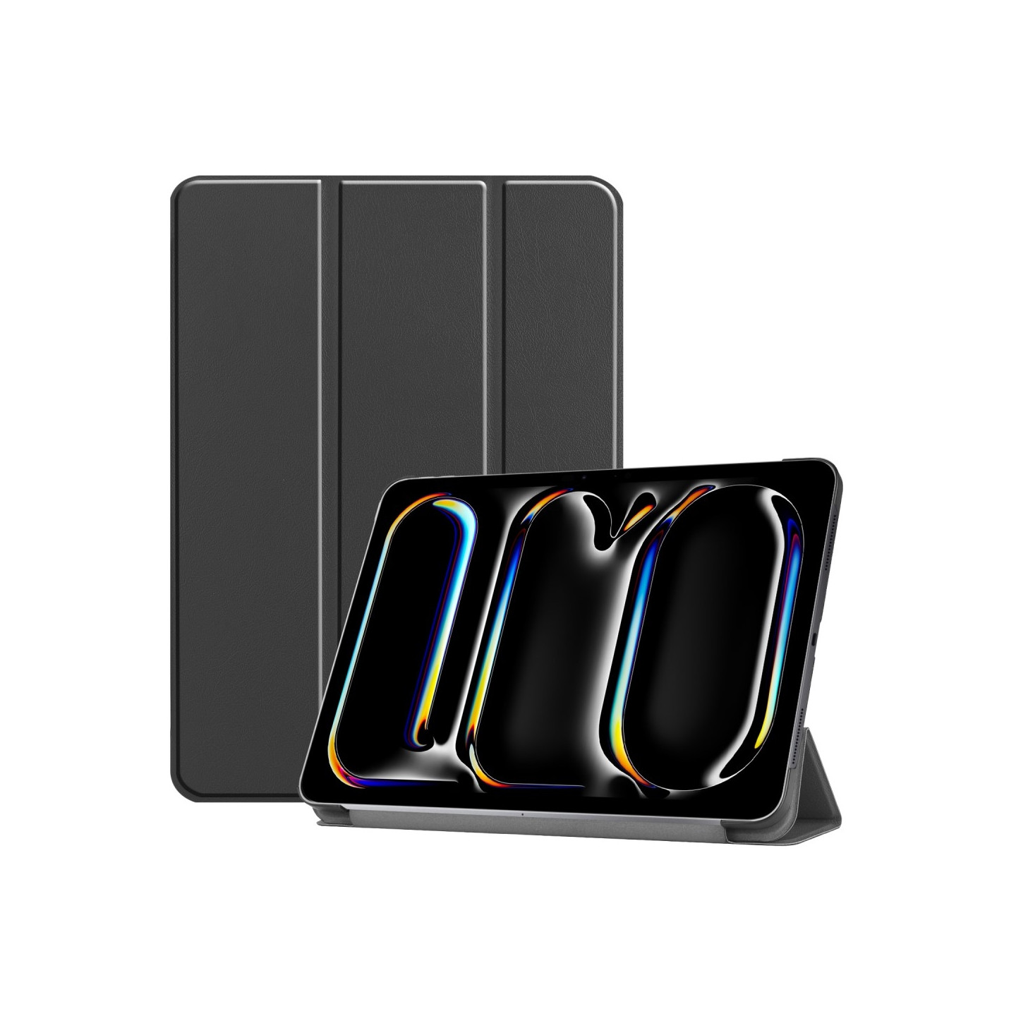 iPad Pro 11 (2024) Kotelo Auto Herää / Nuku Kolminkertainen Taittojalusta Tabletin Suoja - Musta