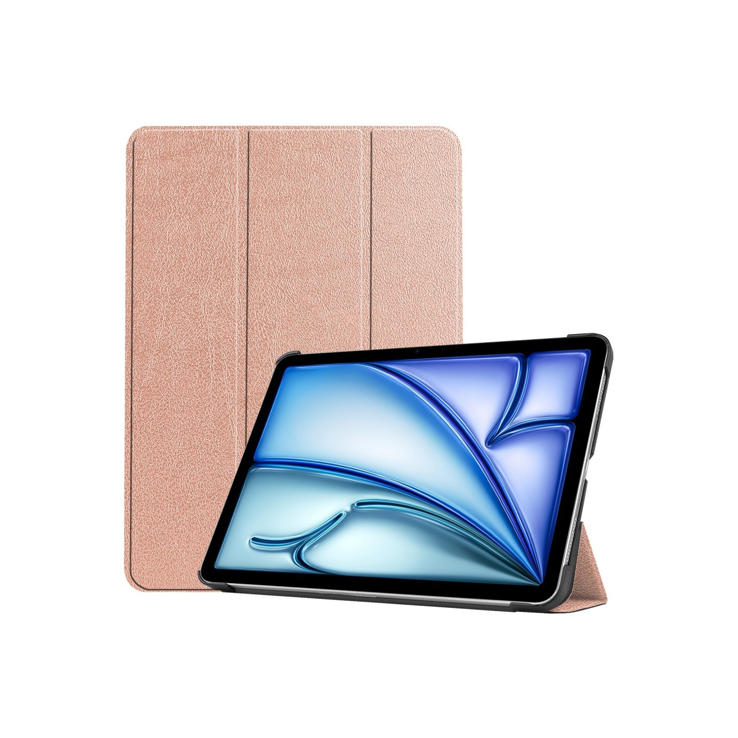 Til iPad Air 11 (2024) Etui Tre - fold Stativ Tablet Cover - RoseGold