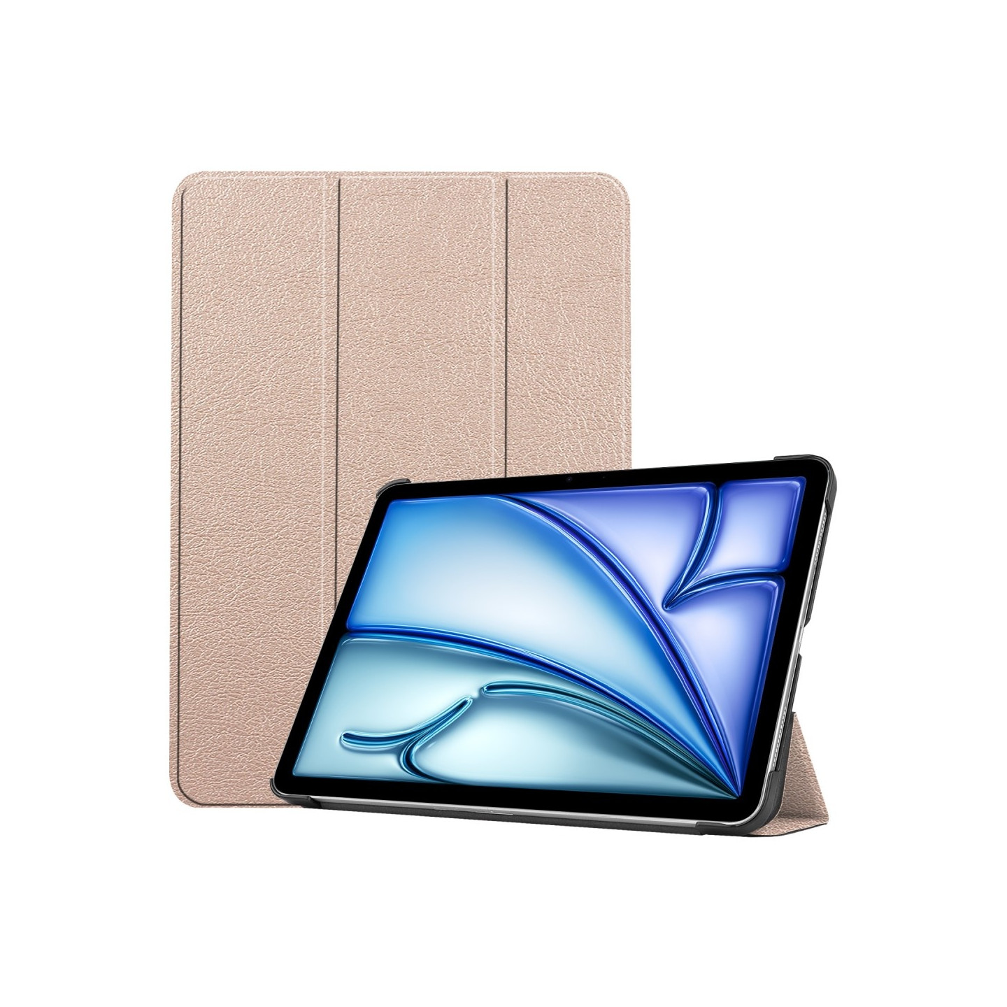 Til iPad Air 11 (2024) Etui Tre - fold Stativ Tablet Cover - Guld