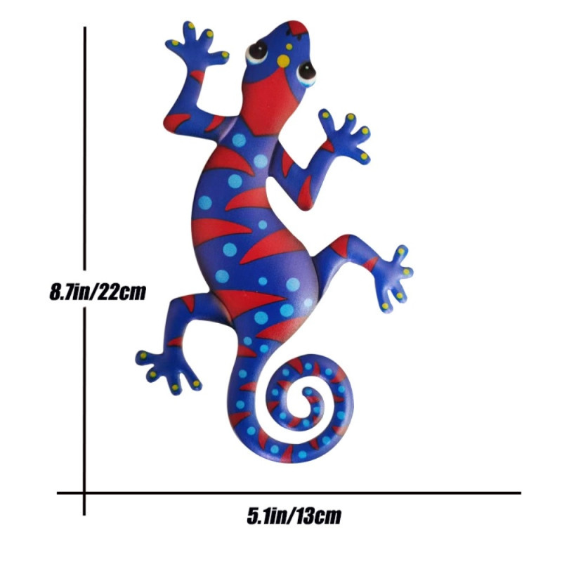 Gecko Lizard Wall Decal Have Ornament 13x22cm - Dark Blue