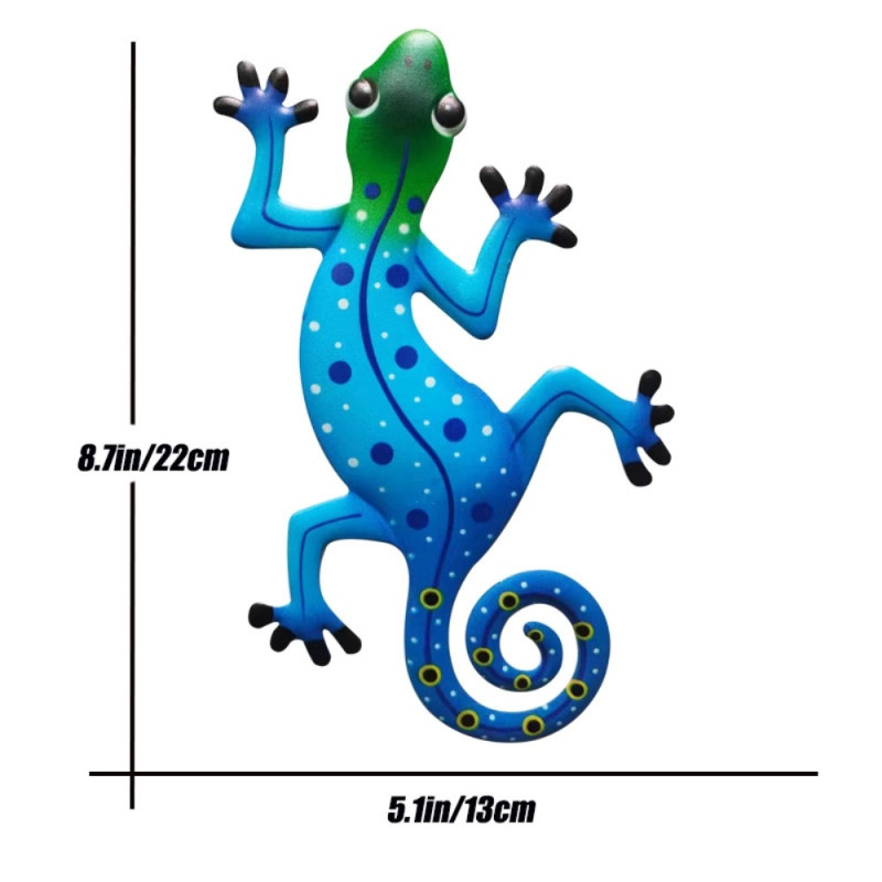 Gecko Lizard Wall Decal Garden Ornament 13x22cm - Baby Blue