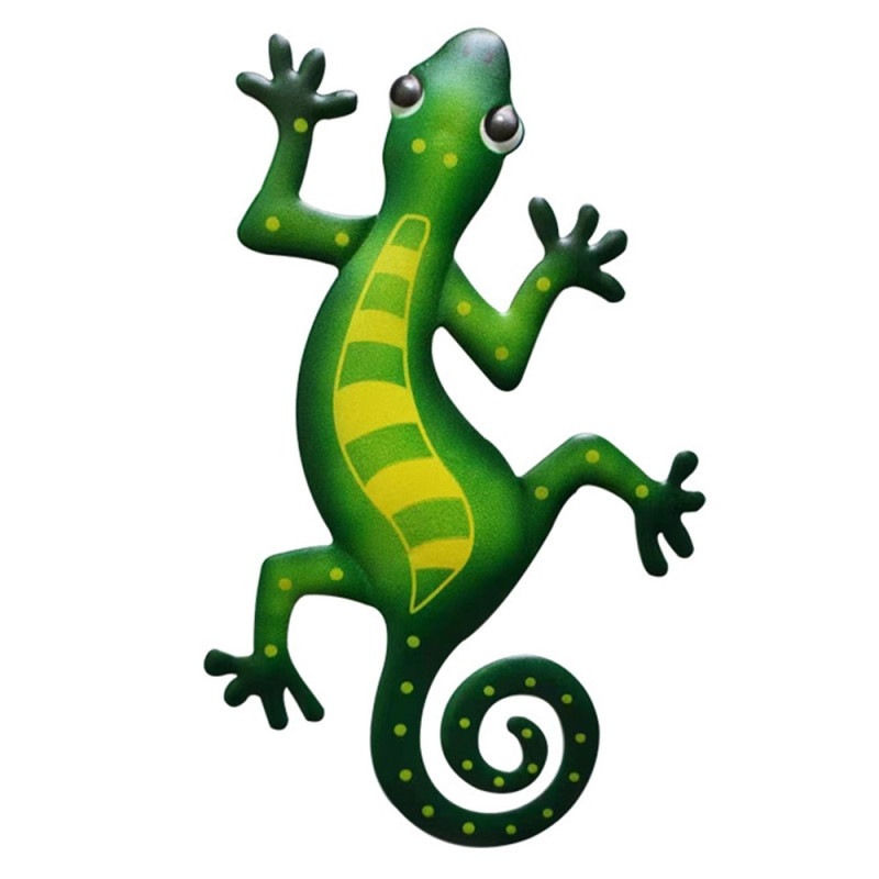 Gecko Lizard Wall Decal Garden Ornament 13x22cm - Green