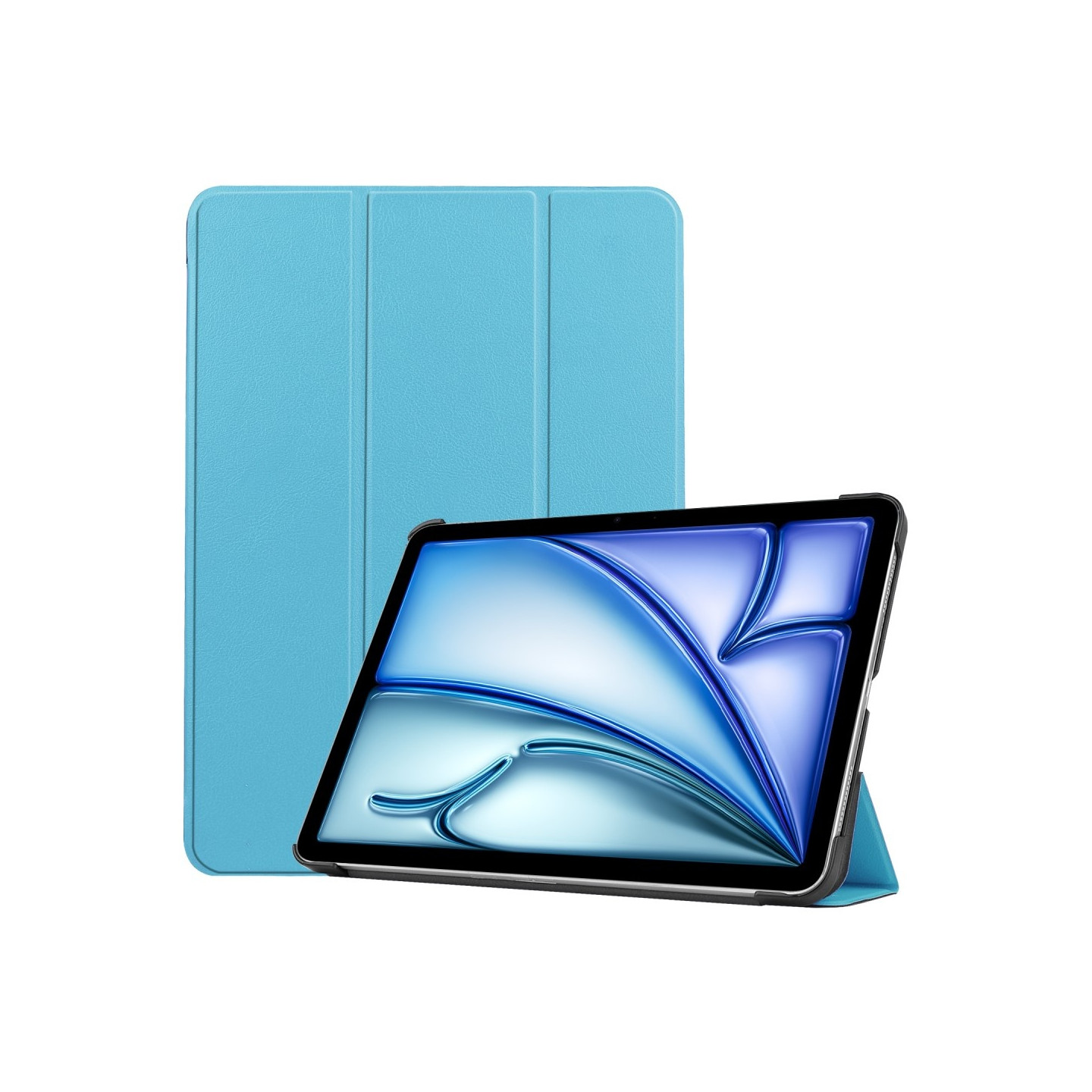 Til iPad Air 11 (2024) Slim Fit Tri - Foldbart Deksel - Lyseblå