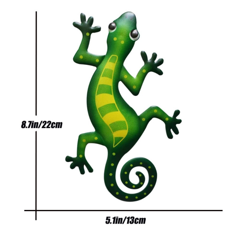 Gecko Lizard Wall Decal Garden Ornament 13x22cm - Green