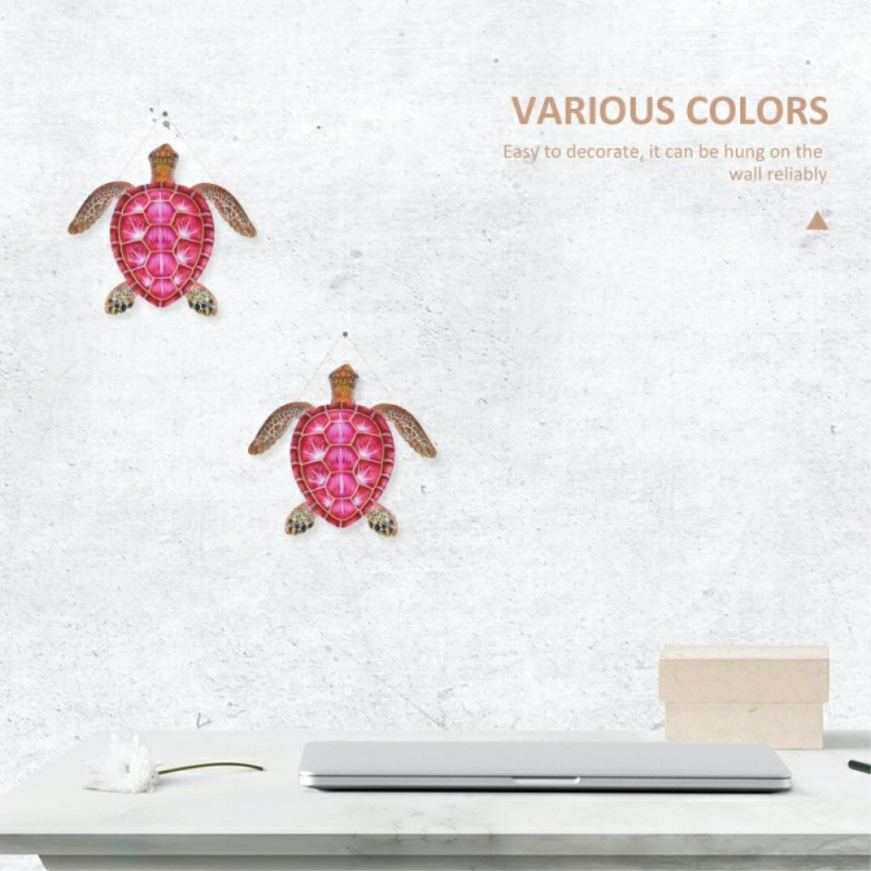 Turtle Wall Decal Garden Ornament 30.3x28x1.8cm - Green