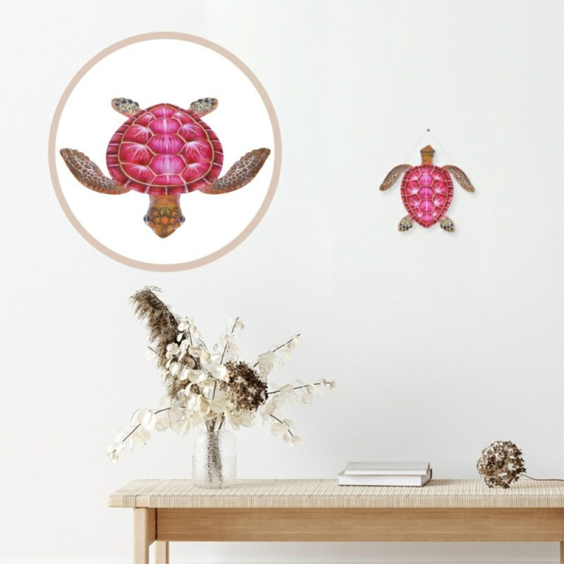 Turtle Wall Decal Garden Ornament 30.3x28x1.8cm - Yellow
