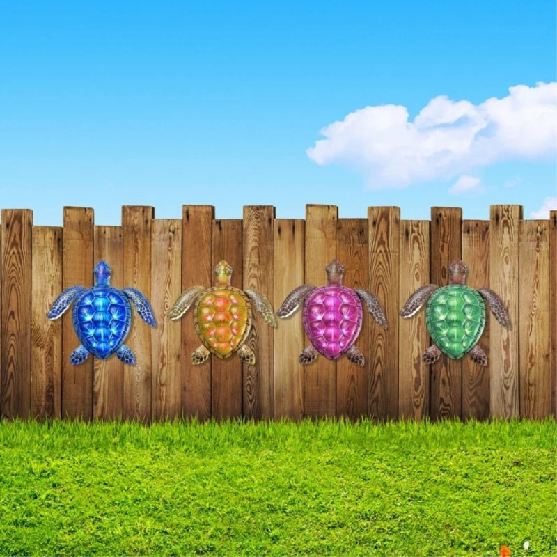 Turtle Wall Decal Garden Ornament 30.3x28x1.8cm - Green