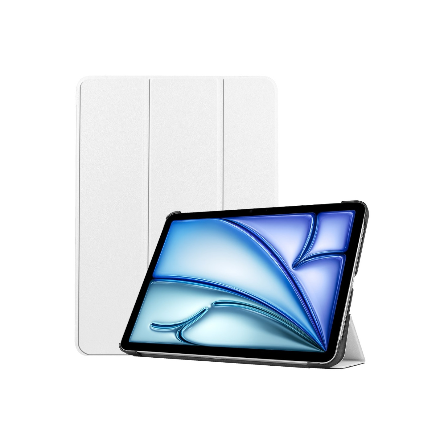Til iPad Air 11 (2024) Etui Tre - fold Stativ Tablet Cover - Hvid