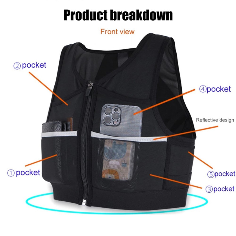 Hydration løbevest Reflekterende cykel løb Marathon - Small