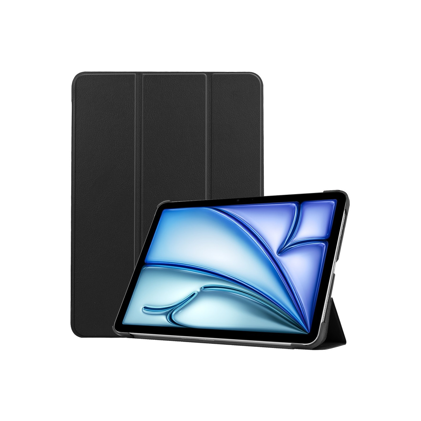 iPad Air 13 (2024) Kotelo Auto Herää / Nuku Kolminkertainen Taittojalusta Tabletin Suoja - Musta