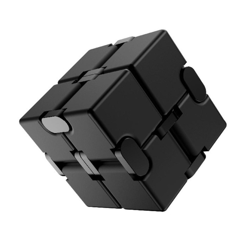 Fidget Spinner Infinite Cube Metal Stress Relief Flip Block - Black