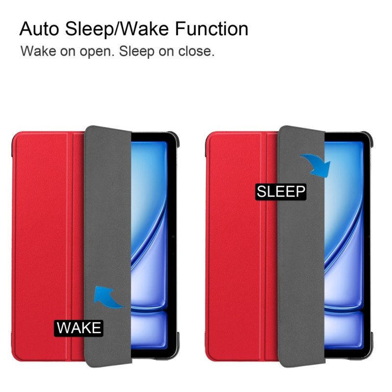 Til iPad Air 13 (2024) Slim Fit Tri - Foldbart Deksel - Rød