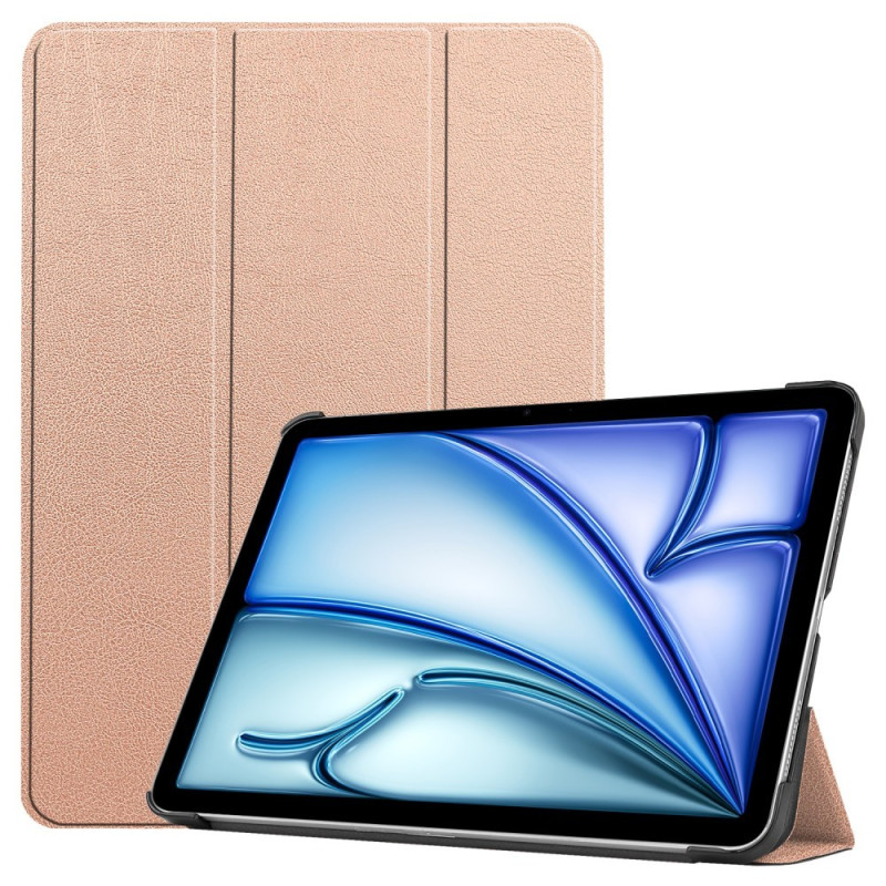 For iPad Air 13 (2024) Case Tri - fold Stand Tablet Cover - RoseGold