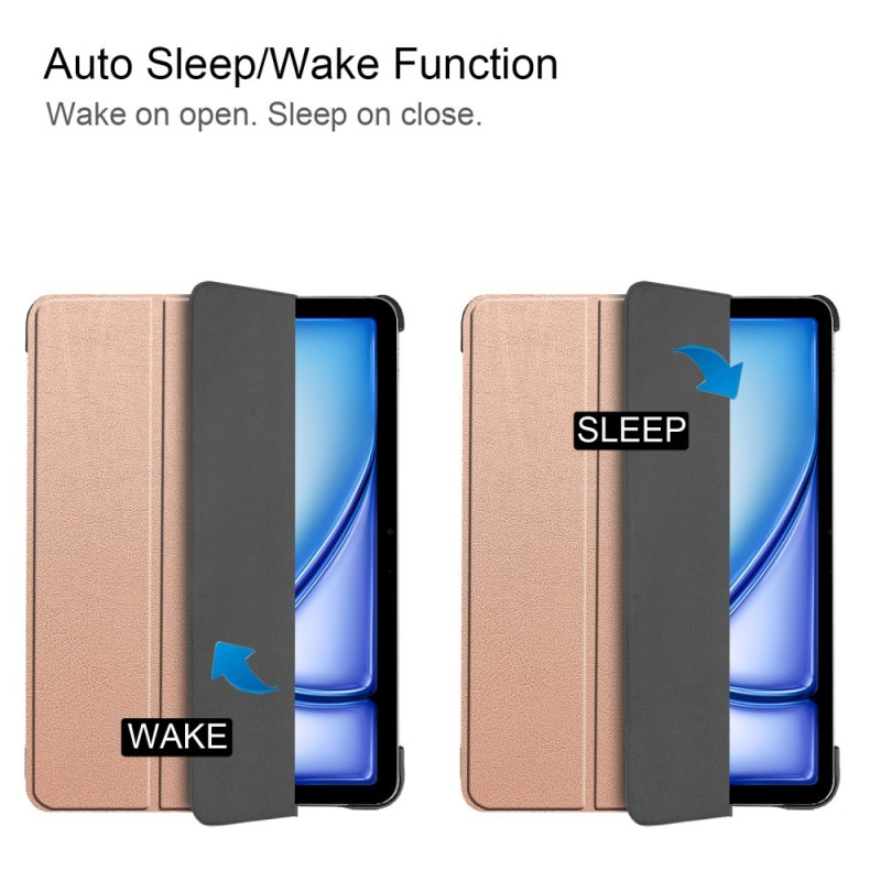 Til iPad Air 13 (2024) Etui Tre - fold Stativ Tablet Cover - RoseGold
