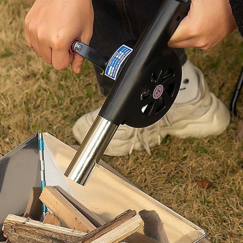 Grill Fire polttaa BBQ Ilmatuuletin Matkailuliesi Tuulipuhallin