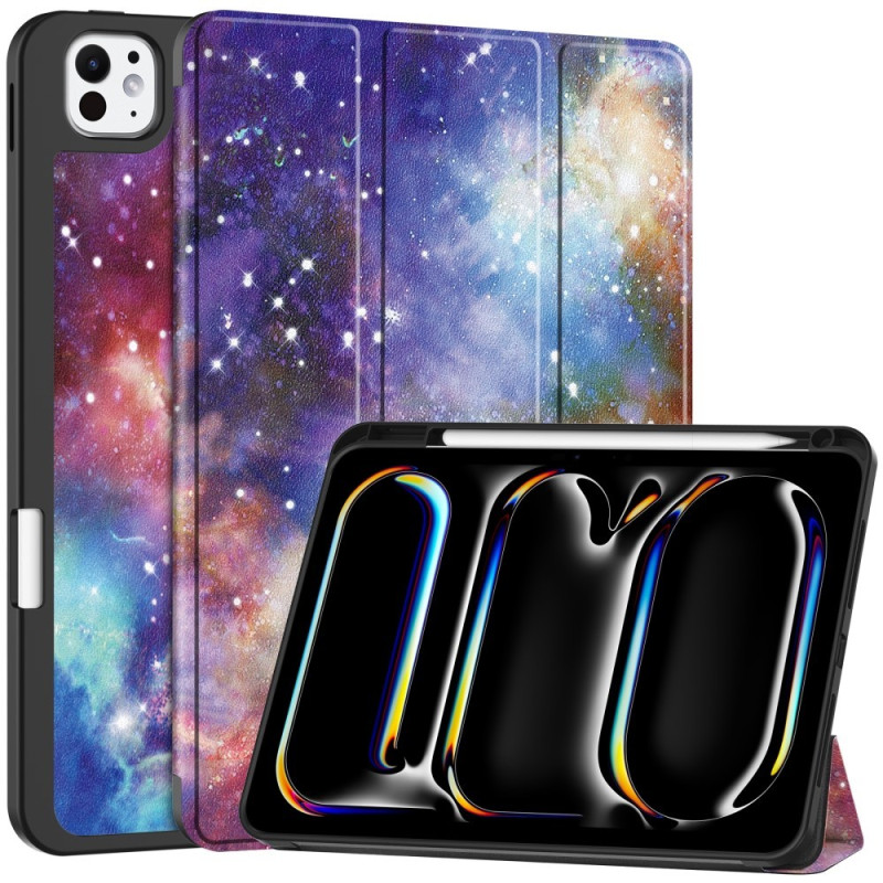 Til iPad Pro 11 (2024) Slim Fit Trifoldbart deksel Pennebrett - Galaxy