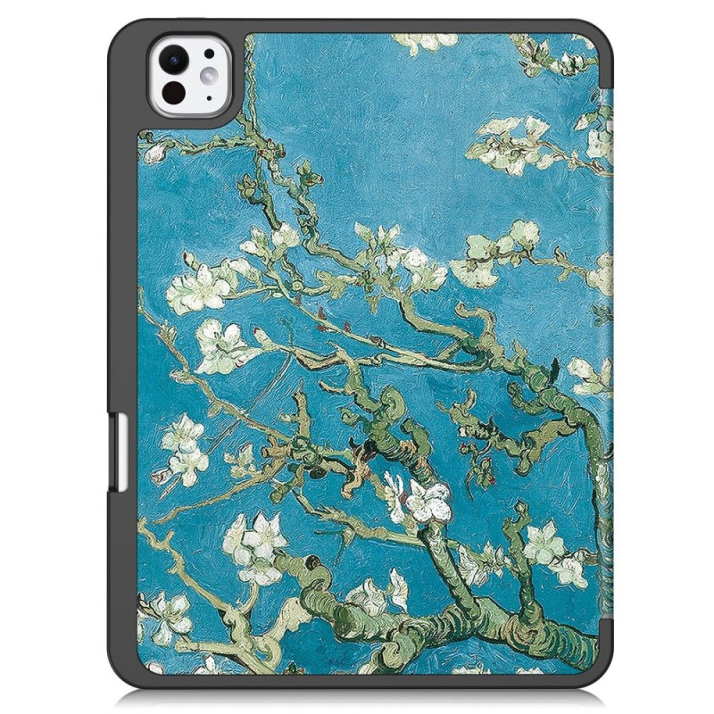 Til iPad Pro 11 (2024) Slim Fit Trifoldbart deksel Pennebrett - Blossom