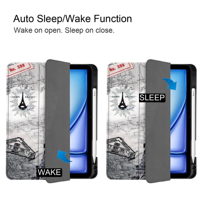 Til iPad Air 11 (2024) Slim Fit Trifoldbart deksel Pennebrett — Tårn