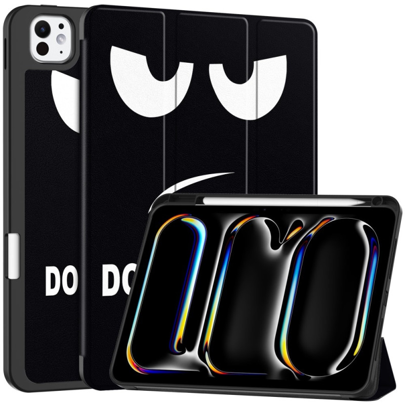 For iPad Pro 11 (2024) Case Tri - fold Stand Tablet Cover with Pen Slot - Don't Touch