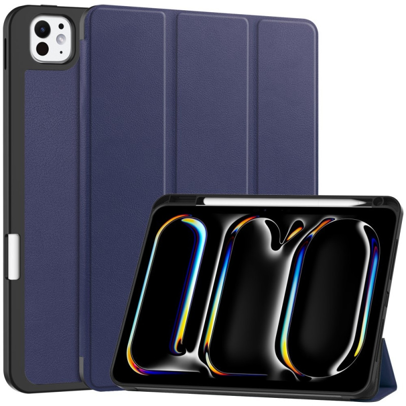 For iPad Pro 11 (2024) Case Tri - fold Stand Tablet Cover with Pen Slot